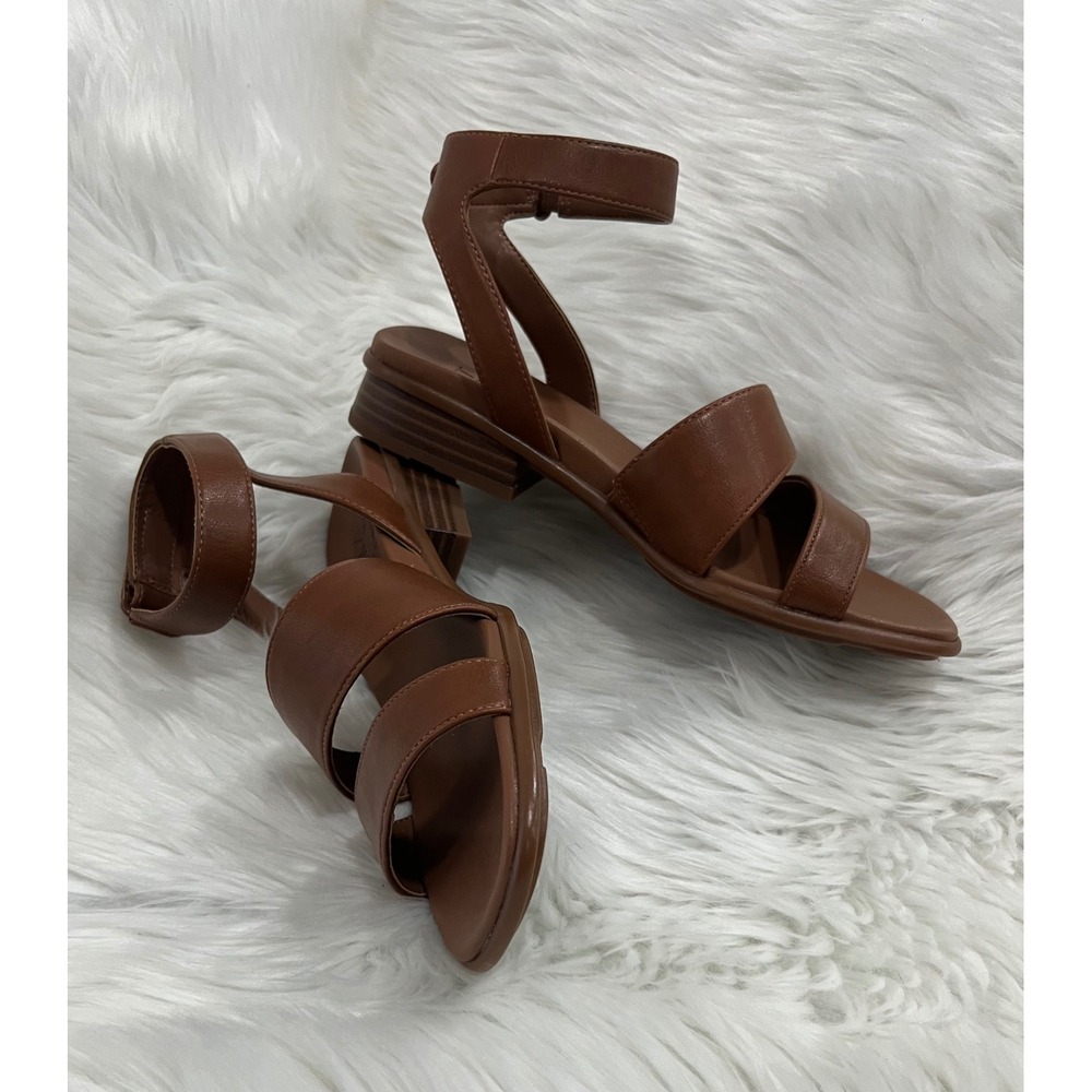 Naturalizer Effie Women's Sandals Size 10 English Tea Brown Low Block Heel